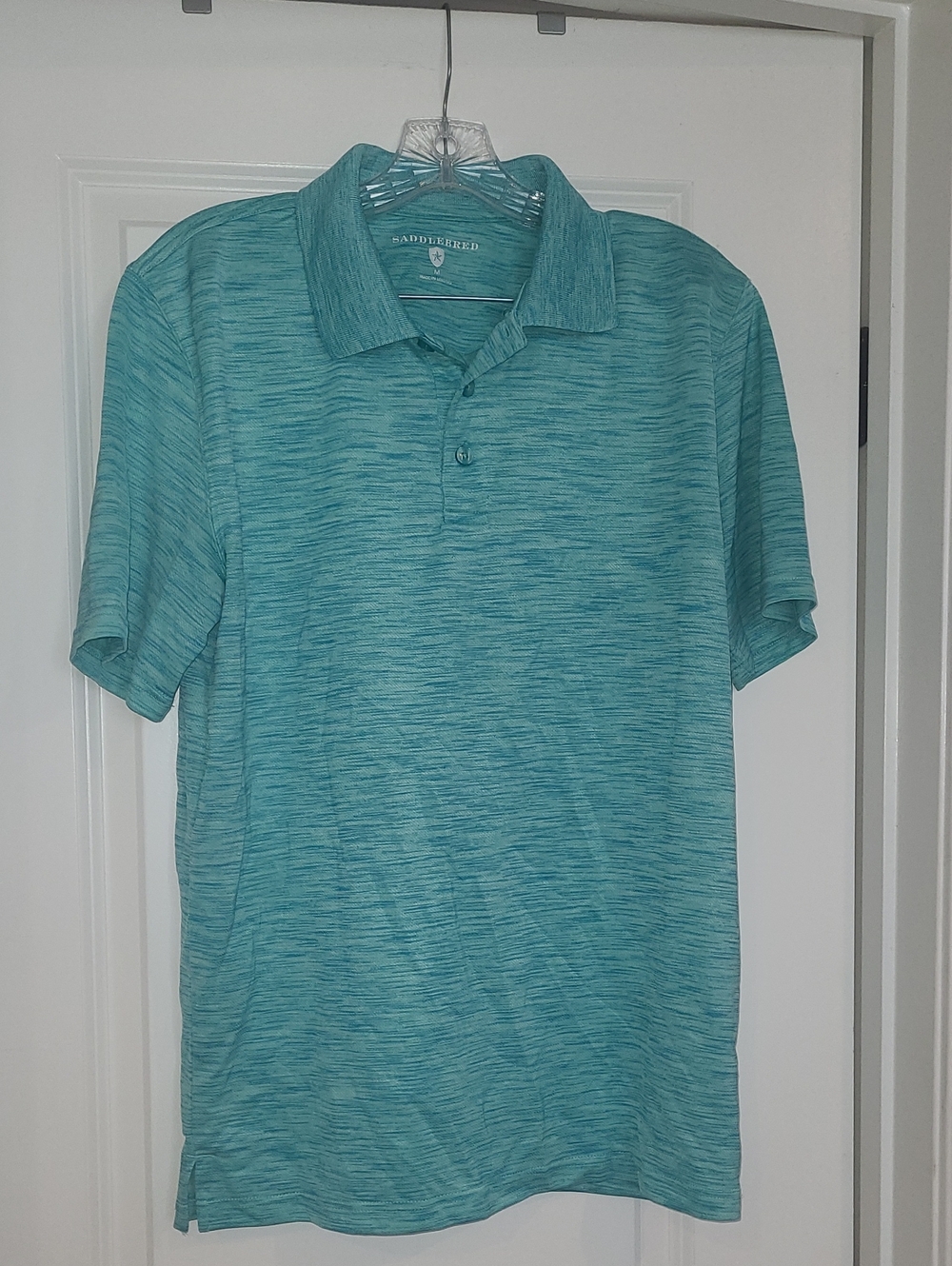 Saddlebred Teal Space-Dye Short Sleeve Polo